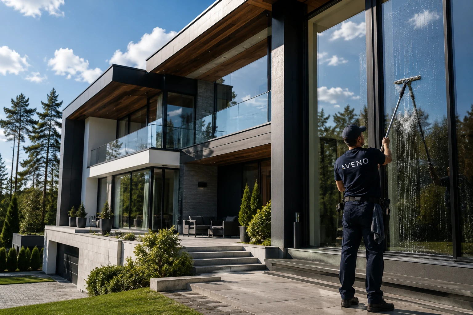 Aveno pesee modernin kodin ikkunat Oulussa